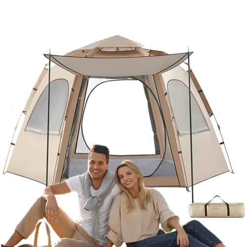 Dyeulget Pop-Up-Zelt für Camping,Camping-Zelt Pop-Up - Automatisches Kuppelzelt, geräumiges Campingzelt für 5–8 Personen - Atmungsaktives, einfach aufzubauendes Zelt, tragbares Campingzelt zum Wandern von Dyeulget