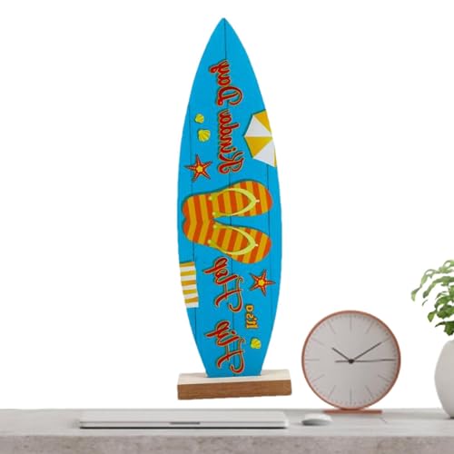Dyeulget Surfbrett-Tischplatte, Surfbrett-Dekor,Surfbrett Dekor für Wand | Surfbrett-Dekor für die Wand, Surfbrett-Strandschilder, Sommer-Holzschild, multifunktional für Wanddekoration, wertet den von Dyeulget