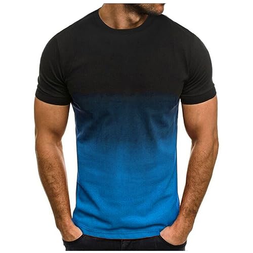 Dyhxuan Herren Tshirt Sommer Sport Oberteile Casual Rundhals Tunika Tops Vintage Basic Kurzarm Tee Shirts Lustig Neuartiger Druck Sporthemd Schnell Trocknende Sportshirt Regular Fit Laufshirt von Dyhxuan