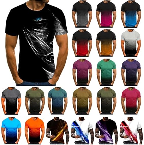 Dyhxuan Tshirt Herren Sommer Oberteile Casual Rundhals Tunika Tops Oversized Sportshirt Basic Kurzarm Shirts Lustig Neuartiger Druck Sporthemd Schnell Trocknende Laufshirt Regular Fit Poloshirt von Dyhxuan