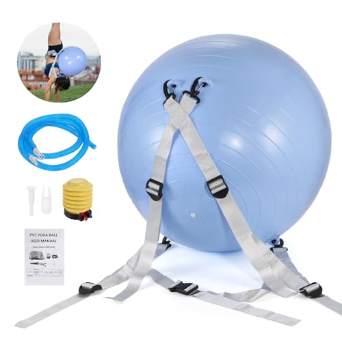 Dyna-Living Gymnastikball φ55cm, Unterstützter Rückwärtssalto, Rückwärtssalto-Trainer, 2-in-1-Yogaball, kann für Yoga und Rückwärtssalto-Trainer verwendet Werden, Abnehmbarer Sicherheitsriemen von Dyna-Living