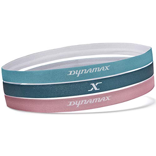Dynamax Stirnbänder, 3er Pack, azurblau grün / kreidig rosa / blau nebel von Dynamax