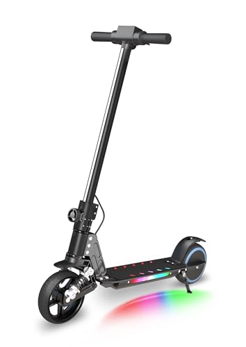 E-RIDES Elektroroller Kinder ab 6-12 Jahren,E Scooter mit Bunter Regenbogenlicht,5-8KM Reichweite,Faltbarer Elektro Scooter,130W,Geschenk und Jugendliche von E-RIDES