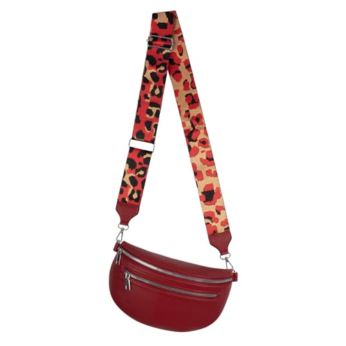 Bauchtasche Umhängetasche Crossbody-Bag Hüfttasche Kunstleder Italy-Design (RED) von EAAKIE