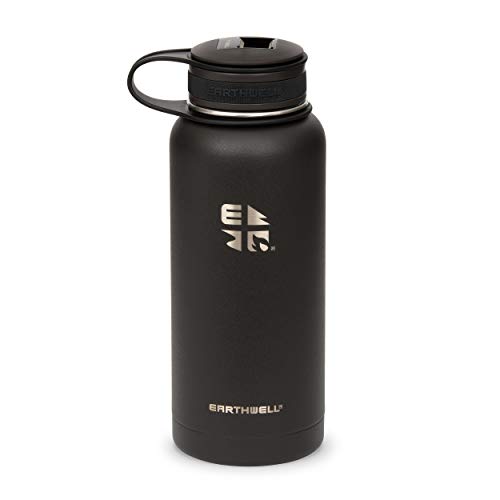 EARTHWELL 32oz Vacuum Bottle Trinkflasche, Volcanic Black, 950ml von EARTHWELL