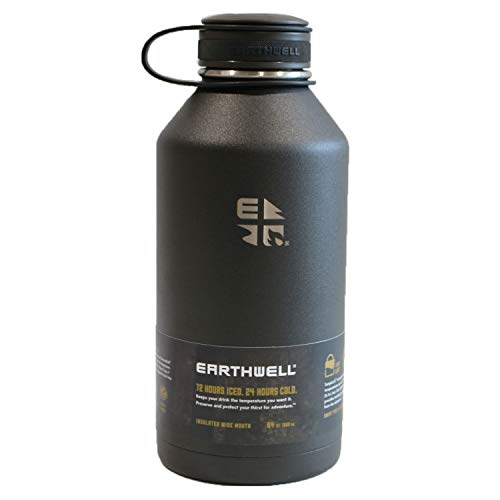 EARTHWELL 64oz Vacuum Bottle Trinkflasche, Volcanic Black, 1.9L von EARTHWELL