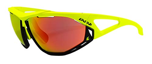 EASSUN Epic Sport-Sonnenbrille, Unisex, Erwachsene, Neongelb, Schwarz, L-XL von EASSUN