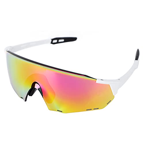 EASTALOLO Photochrome polarisierte Sonnenbrille, Fahrradbrille, modische, Winddichte Sport-Sonnenbrille für Männer und Frauen zum Radfahren, Laufen, Autofahren, Angeln (Weiß Rosa) von EASTALOLO