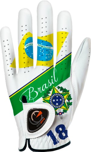 EASY GLOVE Herren Flag_Brasil Golfhandschuhe Rechtshändig, Mehrfarbig, L von EASY GLOVE