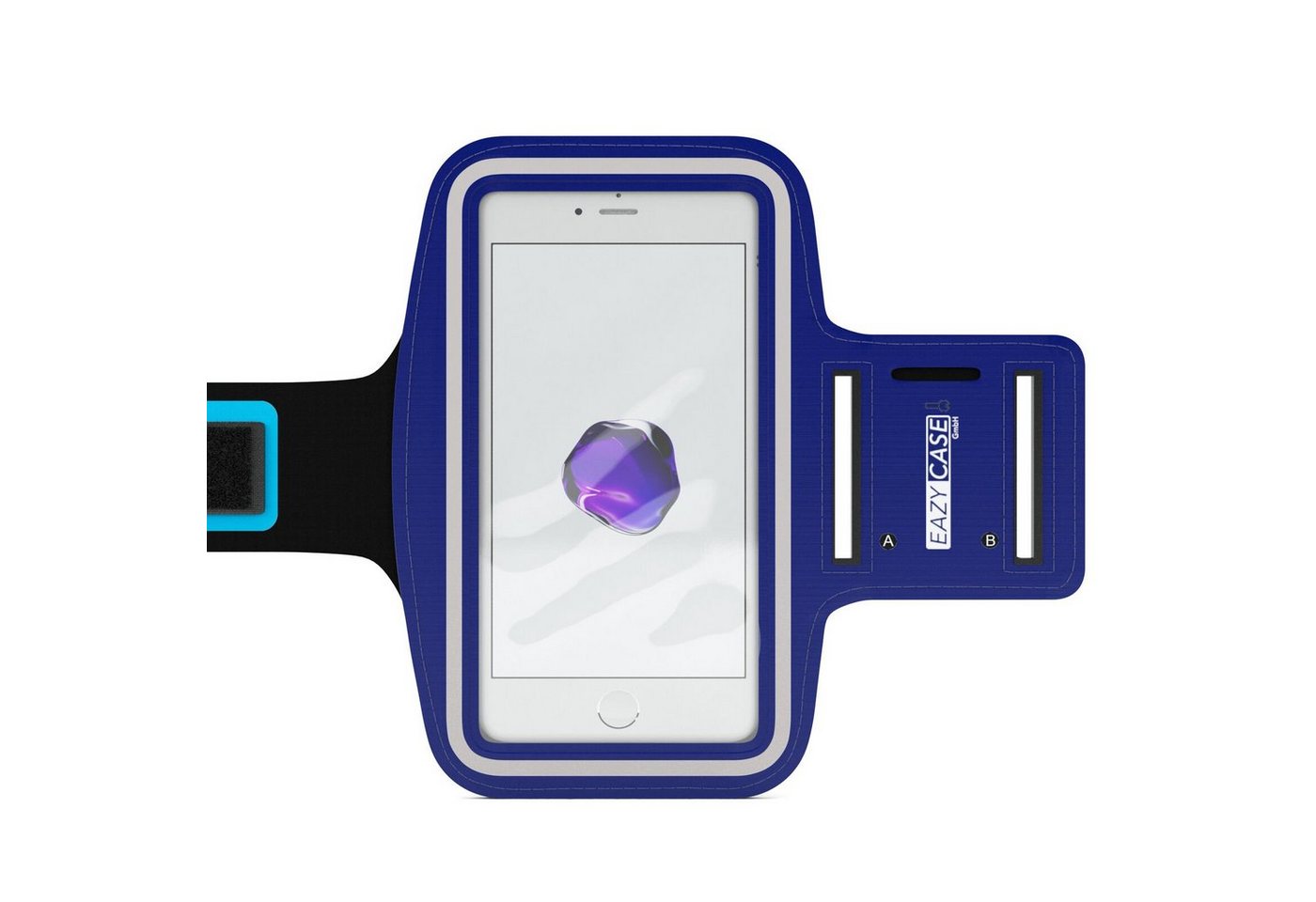EAZY CASE Handyhülle Universal Sportarmband für Smartphones bis 5,5 Zoll, Arm Handyhülle Sportarmband Joggen Laufhülle Armtasche Reflektor Blau von EAZY CASE