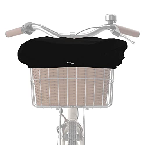 ECENCE 1x Fahrradkorb Regenschutz Schwarz Fahrradkorb Regenschutz Abdeckung, Überzug für Fahrradkorb wasserabweisend, Regenschutzbezug für Fahrradkörbe von ECENCE