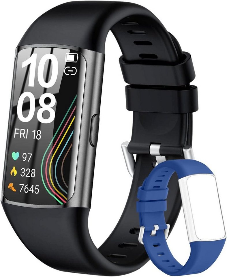 ECOSOON Smartwatch (1,47 Zoll, iOS und Android), Fitnessuhr IP68 Wasserdicht mit Schrittzähler Pulsuhr SpO2 Sportuhr von ECOSOON