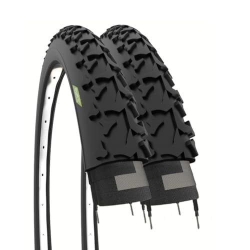 ECOVELO Unisex – Erwachsene 2 Reifen 2 MTB Abdeckungen 26 x 1,90 cm, Schwarz, 26 x 1.90 von ECOVELO