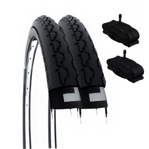 2 Reifen 24 x 1 3/8 (37-540) + Luftkammern Amerika Reifen schwarz Abdeckungen für Rollstuhl 24" von ECOVELO