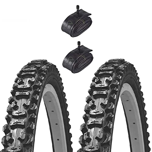 2 Reifen Kenda 20 x 1,95 (50-406) + Amerika-Ventil (Schrader) Reifen aus Gummi mit Dübel für Kinder Mountainbike von ECOVELO