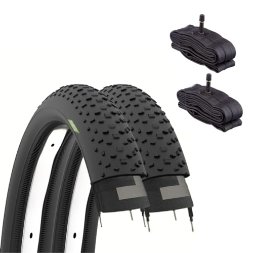 ECOVELO EBA20FBE, Reifen 20 x 4.0 + Luftkammern Paar Dübel Fat Bike, Schwarz von ECOVELO