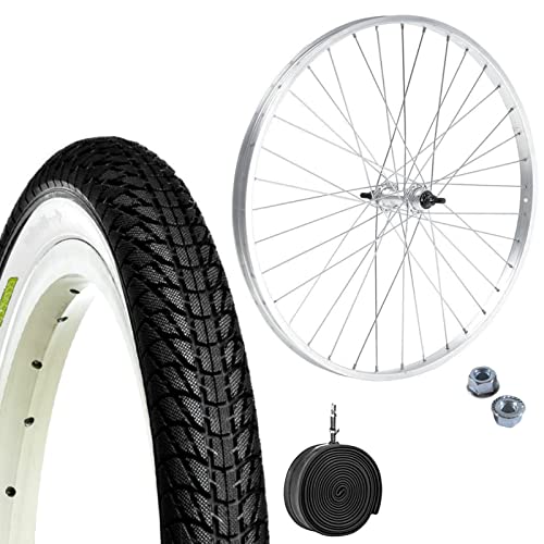 Felge Vorderrad 20 x 1,75 aus Aluminium + Reifen weiß schwarz 20 x 1,75 + Schlauch für Fahrräder Epoche Graziella von ECOVELO