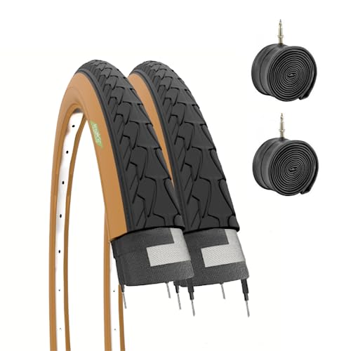 Zwei Reifen und zwei Schläuche, 26 x 1 3/8 Zoll (66 x 3,5 cm), 37-590, für Hollandrad oder Stadtrad von ECOVELO