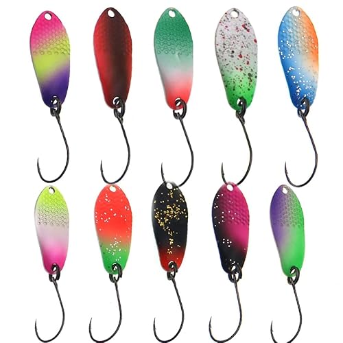 Spoons Dohna Style 1,7g 2,5g 3g 4g Forellenköder UV NEUHEIT Köder Set Forellen Angeln Ultra Light Twist Angeln (1,7g 10er Set UV Aktiv) von ED-FISHING