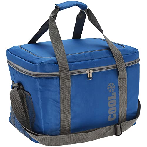 Korb Kühlrucksack Thermotasche Einkaufskorb Kühltasche Isoliertasche Tragbare Picknicktasche für Unterwegs BBQ Camping Picknick für den Außenbereich 24 L (Marineblau) von EDANTI