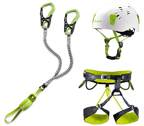 EDELRID Klettersteigset Cable Comfort 6.0 + Klettergurt Camp Größe L + Helm Camp Titan white 48-56cm von EDELRID