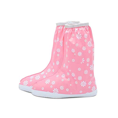 EEKUY Children's Rain Boots Cover, 27 cm High Tube Non-Slip Shoe Cover for Boys and Girls Waterproof Thickened Overshoes (2 Pairs),Pink,S von EEKUY