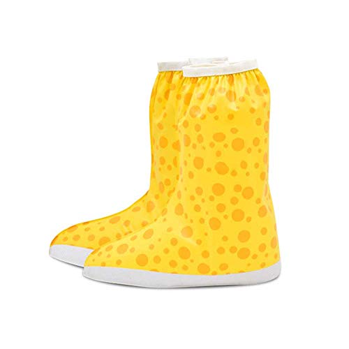 EEKUY Children's Rain Boots Cover, 27 cm High Tube Non-Slip Shoe Cover for Boys and Girls Waterproof Thickened Overshoes (2 Pairs),Yellow,L von EEKUY