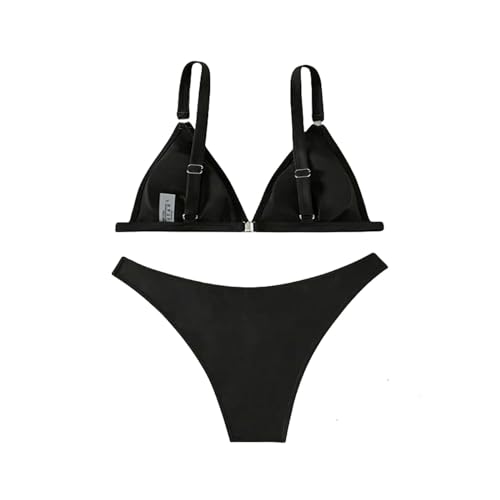 EFCQJZRZ Bikini Gedruckter Bikini Badeanzug Für Frauen Strand Bikini Split Badeanzug-schwarz-m von EFCQJZRZ