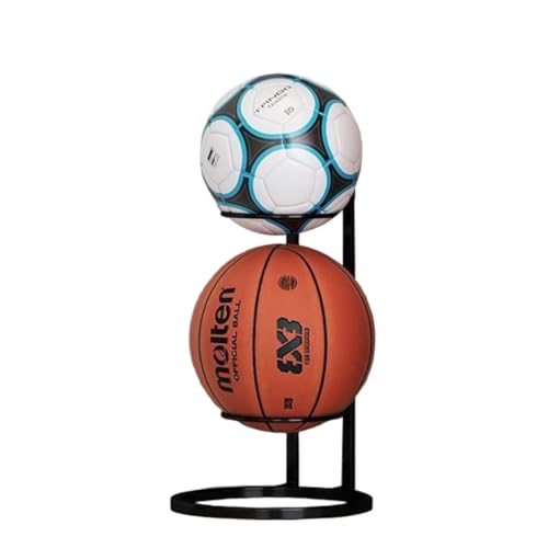 EHOTER Vertikales Ball-Aufbewahrungsregal 2,3,4-lagiger Ballständer Ball Aufbewahrung Fußballständer Basketball Halter Für Innenbereich, Kinderzimmer Herausnehmbare Aufbewahrung (A,2) von EHOTER