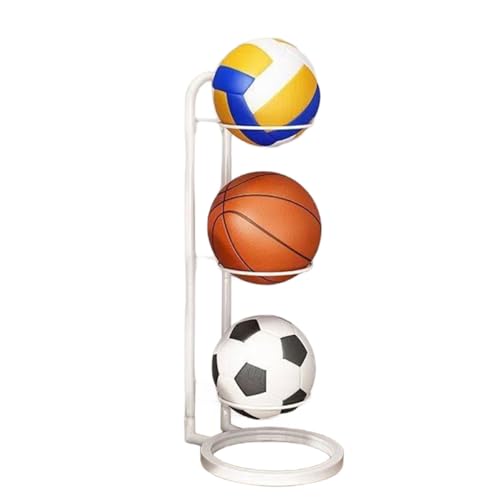 EHOTER Vertikales Ball-Aufbewahrungsregal 2,3,4-lagiger Ballständer Ball Aufbewahrung Fußballständer Basketball Halter Für Innenbereich, Kinderzimmer Herausnehmbare Aufbewahrung (B,3) von EHOTER