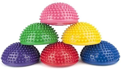 Halbrund Yoga-Bäll Sport Balance Pods Mini Therapie Balance Igel Ball mit Noppen Hart Gymnastik Kugel Trittstein für Kinder Erwachsene Koordination Balance Fitness Training Geschenk (6) von EHOTER