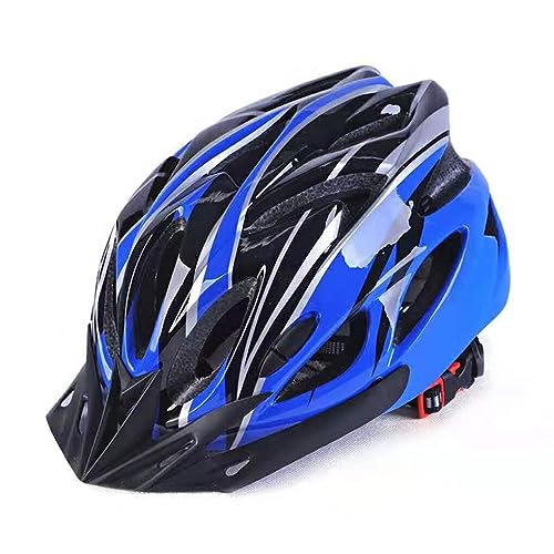 EIOLWJIEO Sicherheits Fahrradhelm für Herren mit Schlagfestigkeit und Einstellbarer Größe, passend für alle Formen, PC, leichte, weiche Textur, Schwarz Blau von EIOLWJIEO