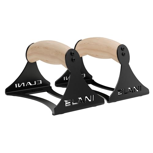ELANI - Liegestützgriffe Holz mit gelenkschonenden Griffen & sicherem Stand - ideal als Calisthenics Equipment für Push ups oder als Handstand Griffe von ELANI