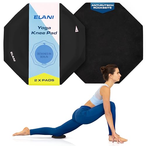 ELANI - Yoga Kniekissen (2er Pack) - Extra dicke Mini Yoga Matte, stabil & bequem mit Anti Rutsch Oberfläche - Silikon Pads Knie Yoga - Kniepads gegen Knieschmerzen beim Sport von ELANI