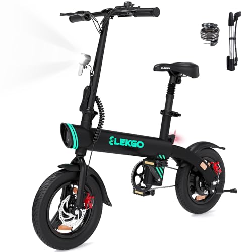 ELEKGO E Bike 14 Zoll Elektrofahrrad mit 250W Motor und 36V 7.8Ah Akku City E-Bike, maximale Reichweite 25-45KM Elektrofahrrad für Erwachsene und Jugendliche von ELEKGO