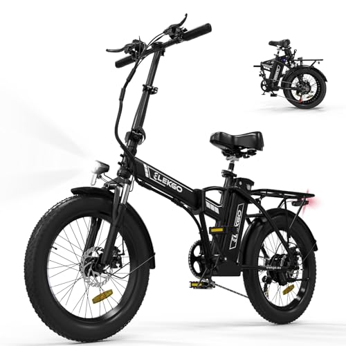 ELEKGO E Bike 20" Fette Reifen 3.0 Elektrofahrrad 36V12Ah Batterie Faltrad, 7 Geschwindigkeiten Getriebe Stadtfahrrad, 250W Motor Mountainbike für Erwachsene von ELEKGO