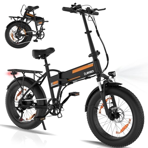 ELEKGO E Bike für Erwachsene, 20" x4.0 Fettreifen Elektrofahrrad mit 250W Motor, 36V12AH Batterie, Reichweite 35-90KM, Faltbares City E-Bike Mountain Ebike von ELEKGO