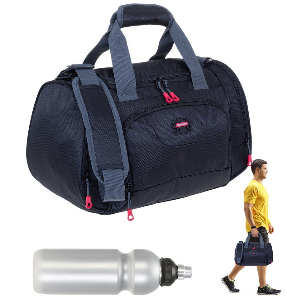 ELEPHANT Sporttasche klein Sport Tasche Reisetasche Trainer S-M 42 cm, 18 Liter Gym Fitness Bag Freizeittasche + Trinkflasche von ELEPHANT