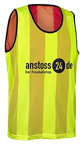 ELF Sports Wende Leibchen mit Druck 'anstoss24.de', Farbe:Gelb/Rot, Größe:XS von ELF Sports