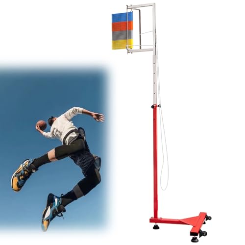 ELIKBH Vertikaler Sprungtester, 4,5 Fuß höhenverstellbares Volleyball-Messgerät, Sprungbewertungstool für Erwachsene (Color : 4.5-9.1ft) von ELIKBH