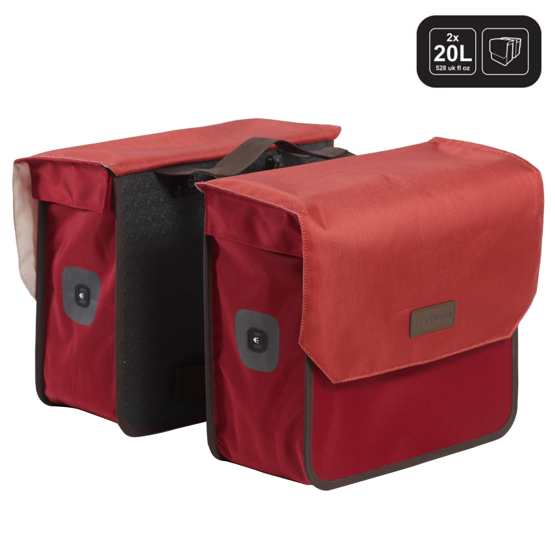 Doppel-Fahrradtasche Gepäcktasche 520 2×20L bordeauxrot von ELOPS