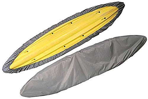ELR Wasserdichte Kajakabdeckung, 210D Oxford Kajak Aufbewahrungstasche, UV-Schutz, Sonnenschutz, Outdoor-Abdeckungen für Angelboot/Kajak/Kanu (grau, 5,6–6 m) von ELR