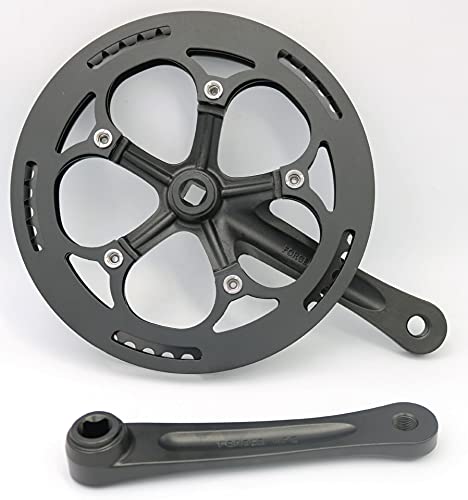 ELTOX Kurbelgarnitur,Fahrrad Kurbel 44T / 170 Aluminiumsand schwarz Abnehmende Kurbel/Zahn/Fahrradzubehör/Alle Aluminiumzahn (Color : 52T) von ELTOX
