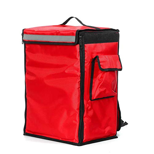 ELTOX Pizza Liefertasche,Isolierte Kühltasche 42L Wärmedämmerte Tasche Tragbare Pizza Food-Liefertasche Picknick-Speicher-Roller-Rucksack-Kühler-Taschen Faltende Isolierpackung (Color : Red) von ELTOX