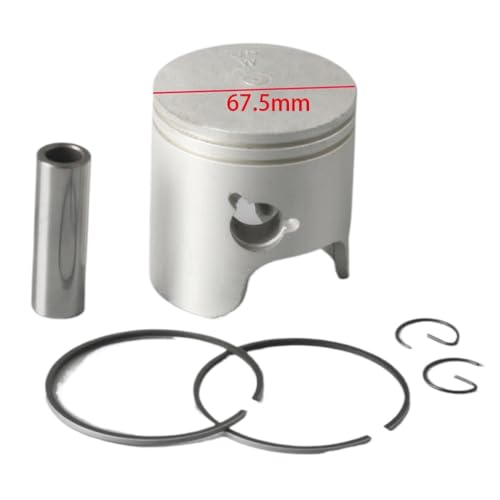 ELUPNMF 6H4-11636-01 Kolbenset 0,50 mm übergroß Kompatibel mit Außenbord 2T 25 PS 40 PS 50 PS 67,5 mm Motor 6H4-11636 6H4-11636-01-00 Bootsmotor Ersatzkompatibil von ELUPNMF
