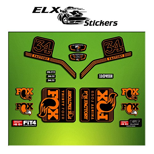 Pegatinas HORQUILLA Fork Factory Fox 34 2016 ELX15 Stickers Aufkleber AUTOCOLLANT ADESIVI Bicicleta Cycle MTB Bike Naranja/Orange von ELX STICKERS