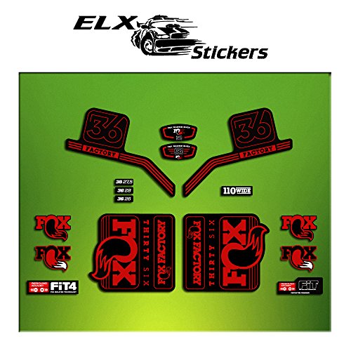 Pegatinas HORQUILLA Fork Factory Fox 36 2016 ELX17 Stickers Aufkleber AUTOCOLLANT ADESIVI Bicicleta Cycle MTB Bike Rojo/RED von ELX STICKERS