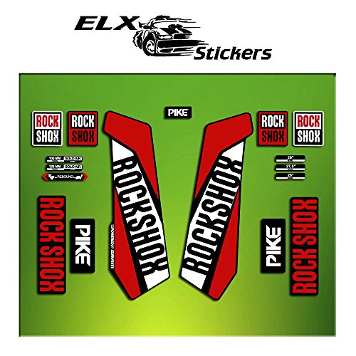 Pegatinas HORQUILLA Rock Shox Pike 2016 ELX25 Stickers Aufkleber AUTOCOLLANT Decals Bicicleta Cycle MTB Bike 29" Rojo/RED von ELX STICKERS