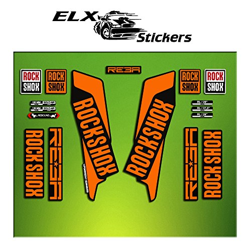 Pegatinas HORQUILLA Rock Shox REBA 2016 ELX21 Stickers Aufkleber AUTOCOLLANT ADESIVI Bicicleta Cycle MTB Bike 29" Naranja/Orange von ELX STICKERS