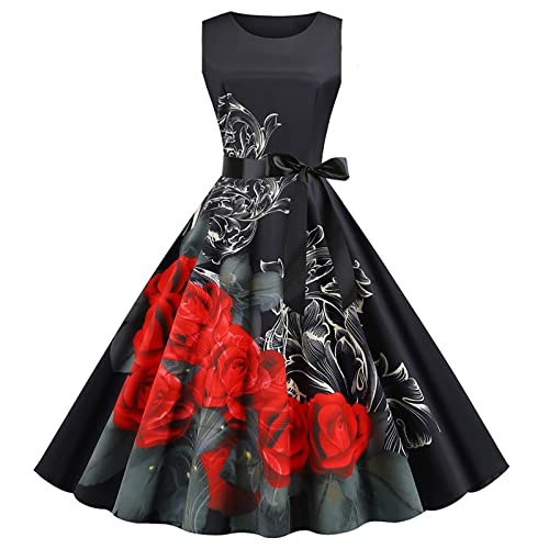 EMATOP Damen Kleid Spitze Elegant A Linie Partykleid Hohe Taille Cocktailkleid MiniKleid Festliches Skaterkleid Einfarbig Mesh Kleid Sexy Swing Kleider von EMATOP